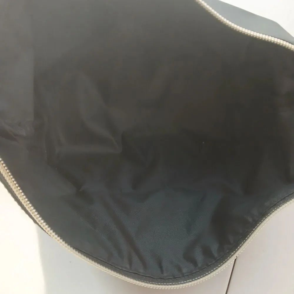 Rachel Zoe Black Nylon Cosmetic Makeup Bag Toiletries Case Top Zipped Clutch